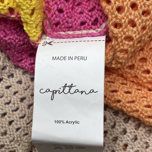 NEW CALITTANA Women’s Mabel Crochet Cover-Up Dress Multicolor Hoodie XS/S - Picture 7 of 7